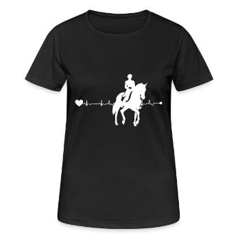 Heartline Dressur - Frauen T-Shirt atmungsaktiv - Schwarz - Vorne - AI Model Female 172 light (172cm)