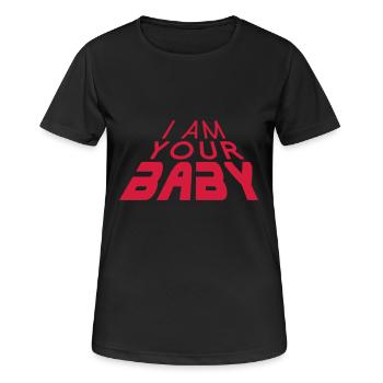 I am your BABY 3D big (1c) - T-shirt respirant Femme - noir - Devant - AI Model Female 172 light (172cm)