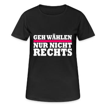 GEH WÄHLEN - Frauen T-Shirt atmungsaktiv - Schwarz - Vorne - AI Model Female 172 light (172cm)