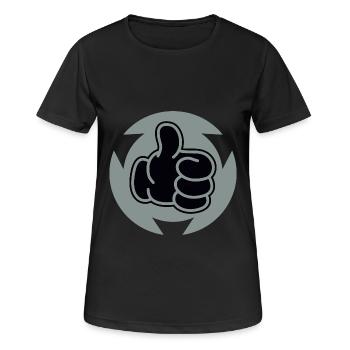 Daumen Hoch - Frauen T-Shirt atmungsaktiv - Schwarz - Vorne - AI Model Female 172 light (172cm)