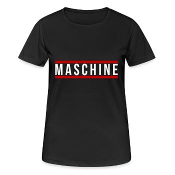 Maschine front - Frauen T-Shirt atmungsaktiv - Schwarz - Vorne - AI Model Female 172 light (172cm)