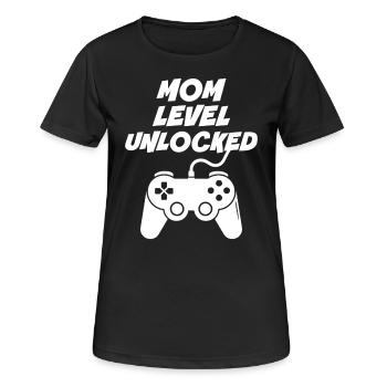 Mama-Level freigeschaltet - Frauen T-Shirt atmungsaktiv - Schwarz - Vorne - AI Model Female 172 light (172cm)