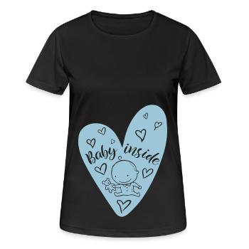 BÉBÉ INSIDE GROSSESSE ENCEINTE - T-shirt respirant Femme - noir - Devant - AI Model Female 172 light (172cm)