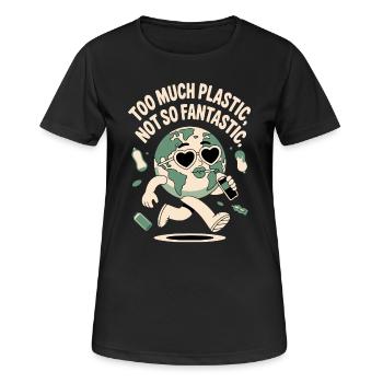 Too much plastic in the environment - Women's Breathable T-Shirt - black - Front - AI Model Female 172 light (172cm)