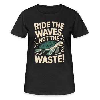 Waves instead of garbage - Women's Breathable T-Shirt - black - Front - AI Model Female 172 light (172cm)