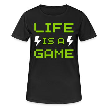 LA VIE EST UN JEU DE HASARD CITATION - T-shirt respirant Femme - noir - Devant - AI Model Female 172 light (172cm)
