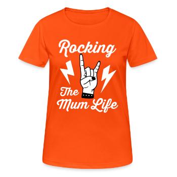Secouer la vie de maman - T-shirt respirant Femme - orange néon - Devant - AI Model Female 172 dark (172cm)