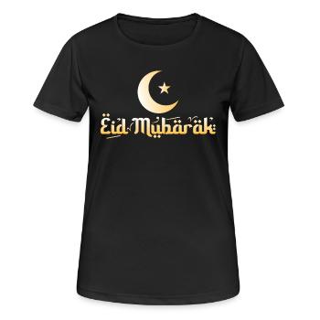 Eid Mubarak - Frauen T-Shirt atmungsaktiv - Schwarz - Vorne - AI Model Female 172 light (172cm)
