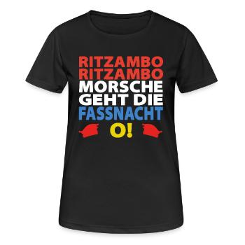 RITZAMBO FASSNACHT - Frauen T-Shirt atmungsaktiv - Schwarz - Vorne - AI Model Female 172 light (172cm)