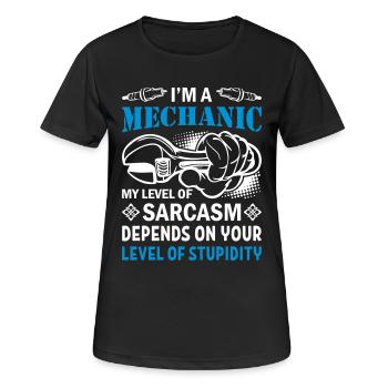 I'm a mechanic - Women's Breathable T-Shirt - black - Front - AI Model Female 172 light (172cm)