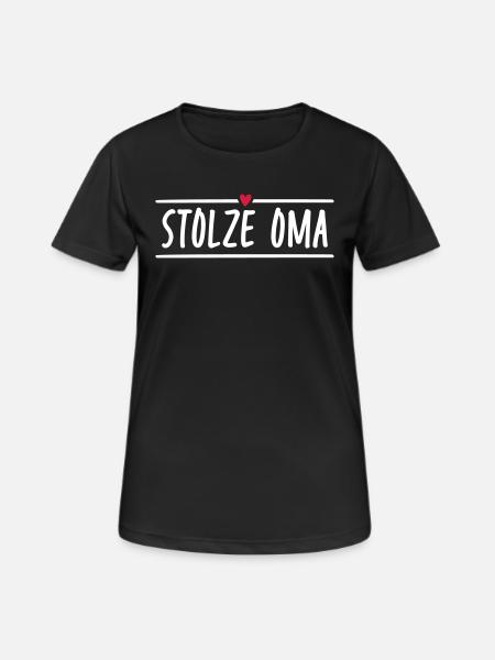 STOLZE OMA - Frauen T-Shirt atmungsaktiv - Schwarz