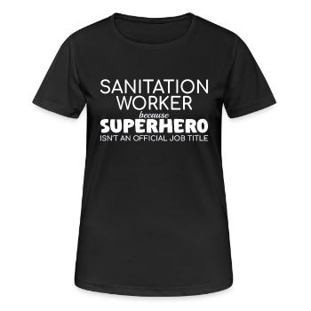Sanitation worker Superhero - Frauen T-Shirt atmungsaktiv - Schwarz - Vorne - AI Model Female 172 light (172cm)