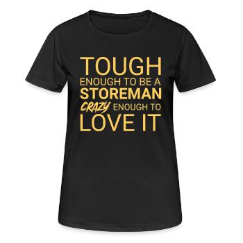 Storeman Crazy - Frauen T-Shirt atmungsaktiv - Schwarz - Vorne - AI Model Female 172 light (172cm)