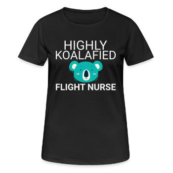 Infirmière de vol Koalafied Air Rescue - T-shirt respirant Femme - noir - Devant - AI Model Female 172 light (172cm)