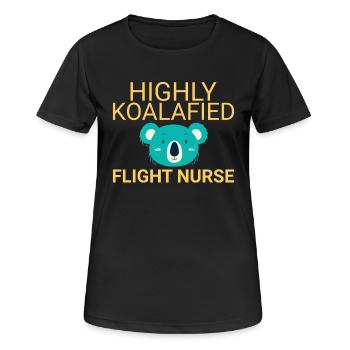 Infirmière de vol Koalafied Air Rescue - T-shirt respirant Femme - noir - Devant - AI Model Female 172 light (172cm)