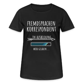 Fremdsprachenkorrespondent Ausbildung Beruf - Frauen T-Shirt atmungsaktiv - Schwarz - Vorne - AI Model Female 172 light (172cm)