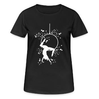 Anneau aérien Aerialist Anneau d’air Lyra - T-shirt respirant Femme - noir - Devant - AI Model Female 172 light (172cm)