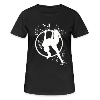 Anneau aérien Aerialist Anneau d’air Lyra - T-shirt respirant Femme - noir - Devant - AI Model Female 172 light (172cm)