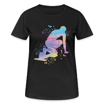 Sprinter Colorsplash Sprintender Sprint - Frauen T-Shirt atmungsaktiv - Schwarz - Vorne - AI Model Female 172 light (172cm)