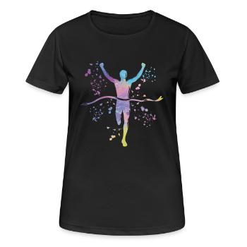 Marathoniens Run Finisher Marathon - T-shirt respirant Femme - noir - Devant - AI Model Female 172 light (172cm)