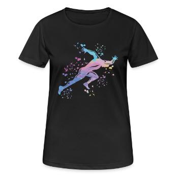 Sprinter Colorsplash Sprintender Sprint - Frauen T-Shirt atmungsaktiv - Schwarz - Vorne - AI Model Female 172 light (172cm)