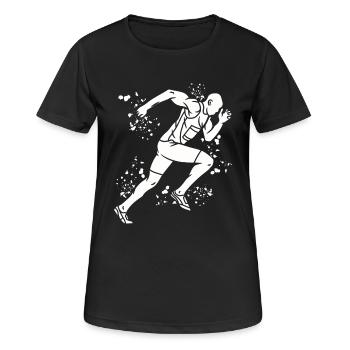 Sprinter Colorsplash Sprintender Sprint - Frauen T-Shirt atmungsaktiv - Schwarz - Vorne - AI Model Female 172 light (172cm)