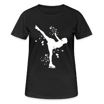 Figure Skating Skating Figure Skating - Women's Breathable T-Shirt - black - Front - AI Model Female 172 light (172cm)