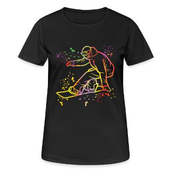 Snowboarder Snowboarding Snowboard - Women's Breathable T-Shirt - black - Front - AI Model Female 172 light (172cm)