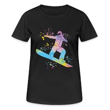 Snowboarder Snowboarding Snowboard - Women's Breathable T-Shirt - black - Front - AI Model Female 172 light (172cm)