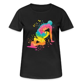 Sprinter Colorsplash Sprintender Sprint - Frauen T-Shirt atmungsaktiv - Schwarz - Vorne - AI Model Female 172 light (172cm)