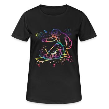 Snowboarder Snowboarding Snowboard - Women's Breathable T-Shirt - black - Front - AI Model Female 172 light (172cm)