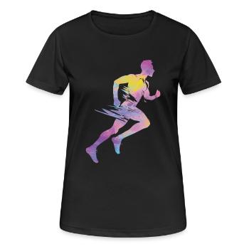 Sprinter Colorsplash Sprintender Sprint - Frauen T-Shirt atmungsaktiv - Schwarz - Vorne - AI Model Female 172 light (172cm)