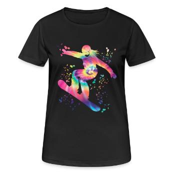 Snowboarder Snowboarding Snowboard - Women's Breathable T-Shirt - black - Front - AI Model Female 172 light (172cm)
