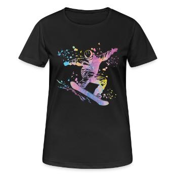 Snowboarder Snowboarding Snowboard - Women's Breathable T-Shirt - black - Front - AI Model Female 172 light (172cm)