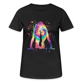 Sprinter Colorsplash Sprintender Sprint - Frauen T-Shirt atmungsaktiv - Schwarz - Vorne - AI Model Female 172 light (172cm)