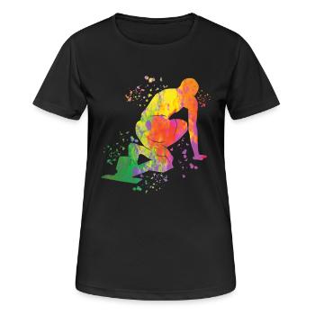 Sprinter Colorsplash Sprintender Sprint - Frauen T-Shirt atmungsaktiv - Schwarz - Vorne - AI Model Female 172 light (172cm)