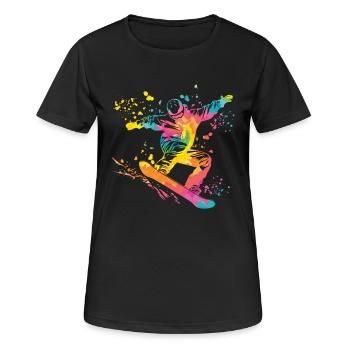Snowboarder Snowboarding Snowboard - Women's Breathable T-Shirt - black - Front - AI Model Female 172 light (172cm)