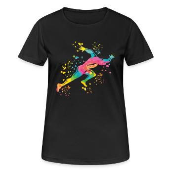 Sprinter Colorsplash Sprintender Sprint - Frauen T-Shirt atmungsaktiv - Schwarz - Vorne - AI Model Female 172 light (172cm)
