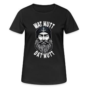 Marin de la mer du Nord de la Frise orientale Wat Mutt Dat Mutt - T-shirt respirant Femme - noir - Devant - AI Model Female 172 light (172cm)