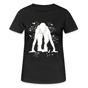 Sprinter Colorsplash Sprintender Sprint - Frauen T-Shirt atmungsaktiv - Schwarz - Vorne - AI Model Female 172 light (172cm)