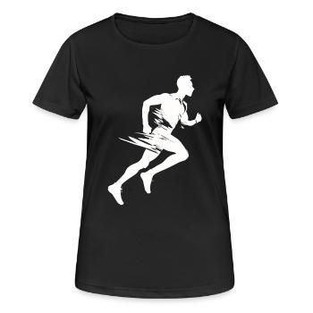 Sprinter Colorsplash Sprintender Sprint - Frauen T-Shirt atmungsaktiv - Schwarz - Vorne - AI Model Female 172 light (172cm)