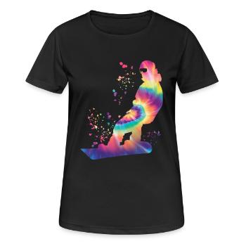 Snowboarder Snowboarding Snowboard - Women's Breathable T-Shirt - black - Front - AI Model Female 172 light (172cm)