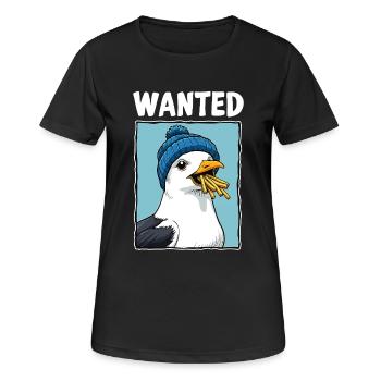 Wanted Frites Seagull - T-shirt respirant Femme - noir - Devant - AI Model Female 172 light (172cm)