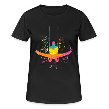 Artistic Gymnastics Rings Artistic Gymnastics - Women's Breathable T-Shirt - black - Front - AI Model Female 172 light (172cm)