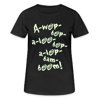 A-Wop-Bop-A-Loo-Bop-A-Lop-Bam-Boom! (1C) - T-shirt respirant Femme - noir - Devant - AI Model Female 172 light (172cm)
