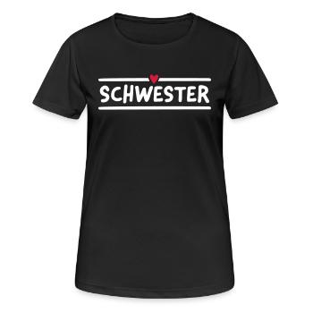 Schwesterherz - Frauen T-Shirt atmungsaktiv - Schwarz - Vorne - AI Model Female 172 light (172cm)
