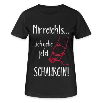 Mir reichts, ich gehe jetzt Schaukeln! - Frauen T-Shirt atmungsaktiv - Schwarz - Vorne - AI Model Female 172 light (172cm)