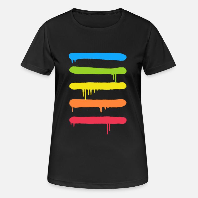 Trendy Cool Graffiti Tag Lines - Women's Breathable T-Shirt - black