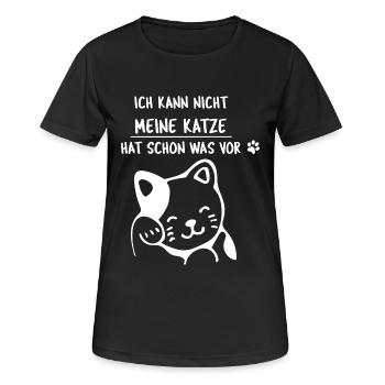 Katze Katzen Kater Geschenk Liebe Siam Maine Coon - Frauen T-Shirt atmungsaktiv - Schwarz - Vorne - AI Model Female 172 light (172cm)