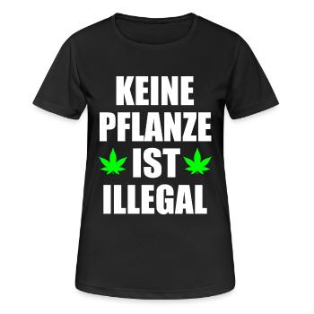 keine pflanze ist illegal - Frauen T-Shirt atmungsaktiv - Schwarz - Vorne - AI Model Female 172 light (172cm)